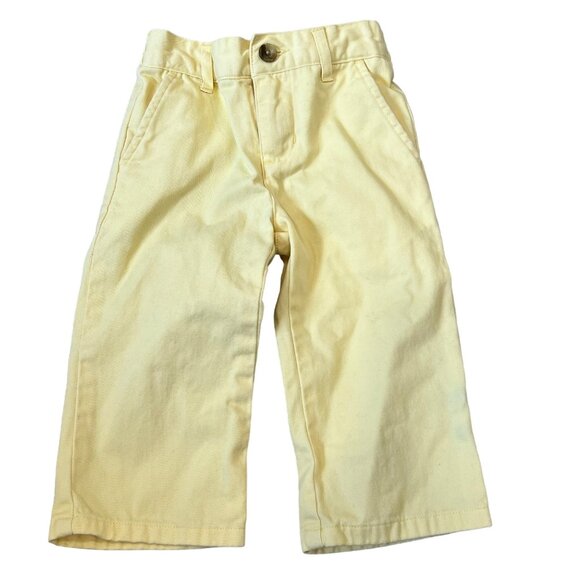 Janie and Jack Vintage Boys Blue Label 12-18 Months Yellow Chino Pants - Picture 1 of 4
